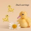 Duck Earrings Sterling Silver Gold Duck Stud Earrings Animal Duck
