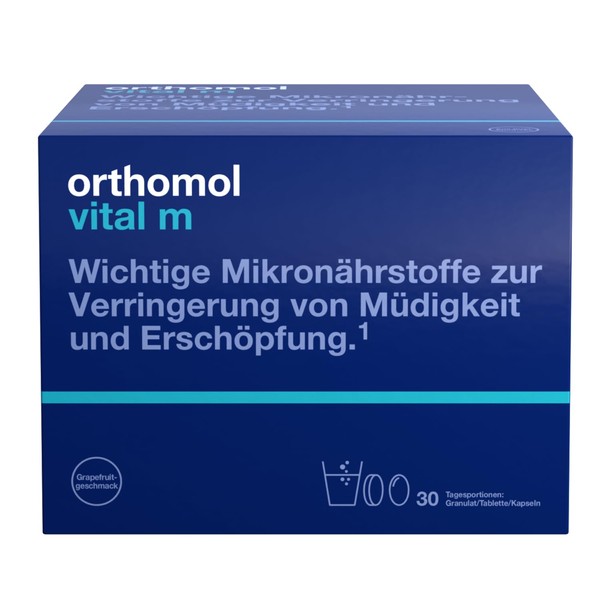 orthomol Vital m Granules / Tablets / Capsules Grapefruit Flavour, Pack of 30 Portions