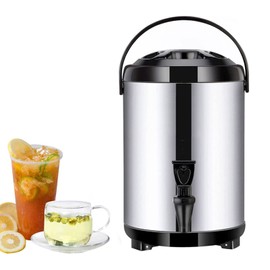 UCCASA 6L/8L/10L/12L/14L/16L/18L/20L Wasserspender für heißes und kaltes Wasser, Thermostat, Thermobrunnen, Getränkespender aus Edelstahl, großes Fassungsvermögen, 10 – 12 Stunden, Schwarz