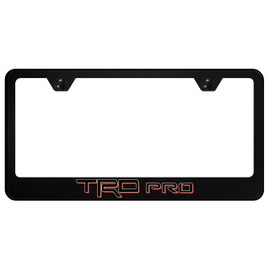 Au-TOMOTIVE GOLD Logo Polycarbonate License Plate Frame for Toyota TRD Pro (Red on Black)