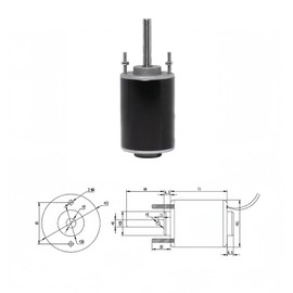 GRDM High Torque Mini DC Permanent Magnet Motor - 12V/24V, 30W, 3500/7000RPM, CW/CCW, with Mount - DIY Generator and Multipurpose Use