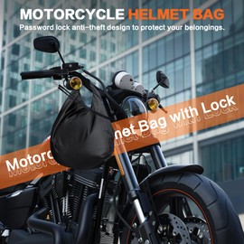 IZTOSS Motorcycle Helmet Bag Helmet Storage Bag with Combination Lock Waterproof Lightweight Durable Oxford Cloth Helmet Bag for Motorcycle Riding Bicycle,Black