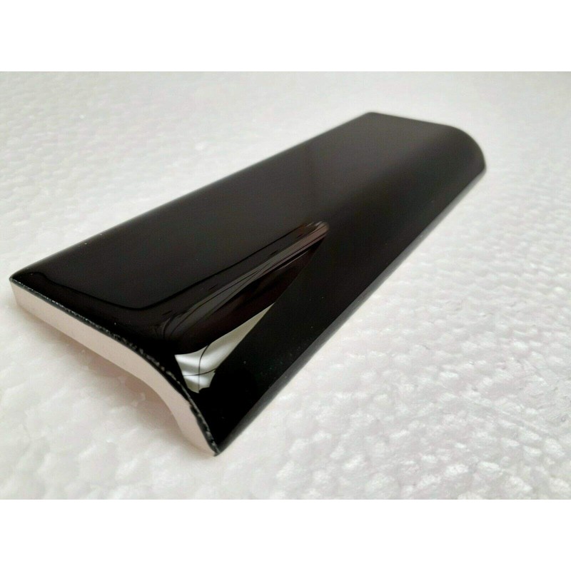Black 2 x 6 in Ceramic Tile Bullnose Mud Cap