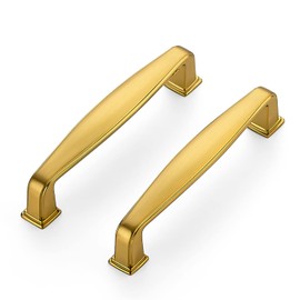 Ravinte 20 Pack Solid 3-3/4 Inch Cabinet Handles - Brushed Brass Pulls for Kitchen Drawers and Cabinets - Hardware for Cupboards