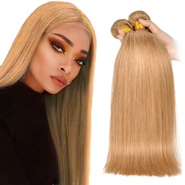 Honey Blonde Bundles 27 Straight Human Hair Bundle Blonde Human Hair 3 Bundles 16 18 20 inch Mixed Length 300g