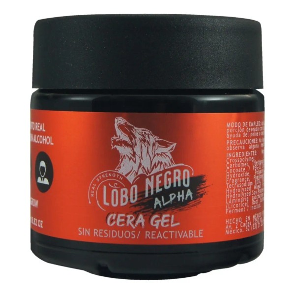 Cera Gel Lobo Negro Alpha Con Cencagrow Cabello Y Barba