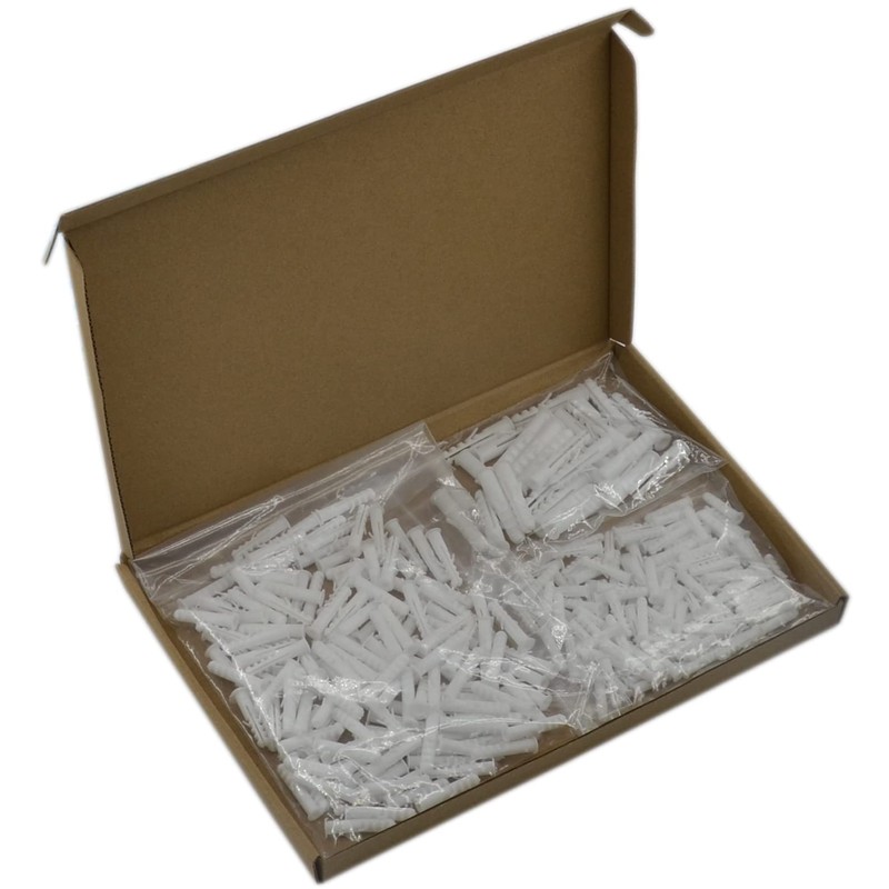 300 PCS White Wall Plugs, Expansion Nail Plugs, Plastic Screw
