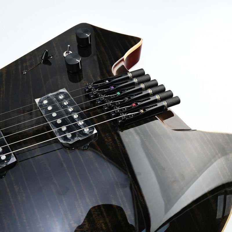 OVSAL Fanned Fret Headless Guitar Bridge，CNC Zinc Alloy 6 String