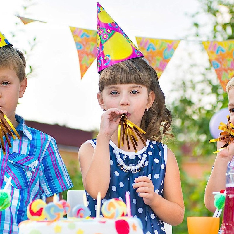 JazSwirl New Years Noise Makers, 24 Pcs Gold and Silver