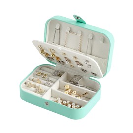 CASEGRACE Small Jewelry Box For Women Travel Jewelry Organizer Double Layer for Necklace Earring Rings Jewelry Holder Case