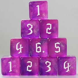 10 PC D6 dice 16mm Acrylic Dice Set for RPG MTG DND Dice Table Games and Board Games (Pink)