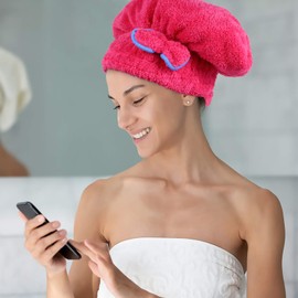 OSALADI 4pcs Bow Dry Hair Cap Microfiber Hair Drying Cap Fast Drying Hair Wrap Towels for Kids Turbans for Women Reusable Shower Cap Sleeping Hat Hair Dry Turban Fast Dry Hair Turban Spa