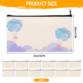 UWOBEFO Pack of 12 DIY Blank Fabric Bags, Pen Bag for Painting, Fabric Bag Pencil Case for Painting, Canvas Pencil Case for Painting, for Crafts, Children's Birthday, Cosmetic Bag, Storage, beige, diy
