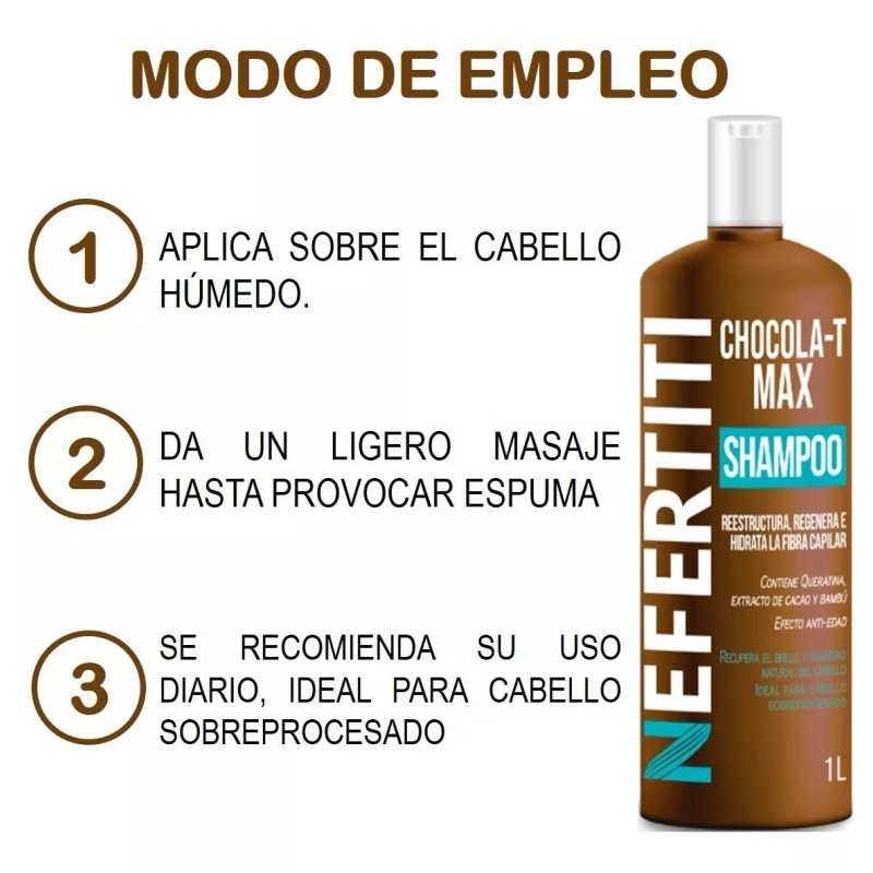 Nefertiti Shampoo P/cabello Maltratado Chocola-t Max 1l