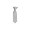 Romario Manzini Solid Color Boy's 8" Clip On Tie (Silver)