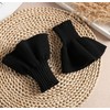 SUZALA Removable Wrist Cuffs False Sleeves for Women Teens, Knitting-black