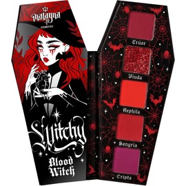 Malagna Cosmetics Paleta de Sombras de ojos 5 tonos rojos ultra pigmentadas ataúd veganas