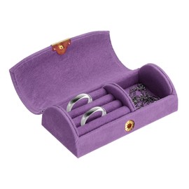 sourcing map Small Travel Jewelry Box, Ring Box Jewelry Holder Portable Storage Organizer Case for Rings Necklace Earrings Gift for Women Girls, Purple