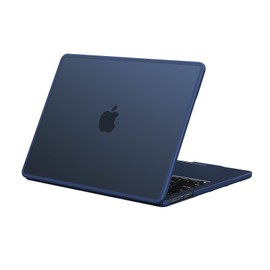 BlueSwan Case Compatible with MacBook Air 13.6 Inch M2 A2681 M3 A3113 2022 2024, Collision Resistant TPU Frame and Fingerprint Resistant Ultra Thin Plastic Protective Case, Midnight