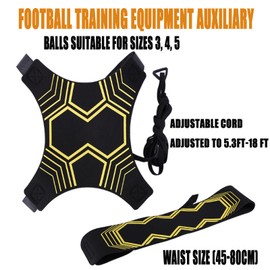 EHIOG Football Kick Trainer, Soccer Training Aid Belt Solo Close Control, Adjustable Soccer Training Waist Belt, Children Adult Football Practice Equipment Suitable for 3 4 5 Balls