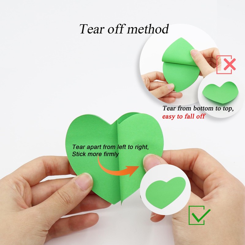 1200 Sheets 3X3in (76 * 76mm) Heart Shape Sticky Notes