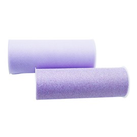 Lassos Boutique Set of 6 Mixed Glitter/Solid Tulle Assorted Spool Craft DIY Project Tutu Gift Wrapping Bow Birthday Christmas Party Decoration, 6 Inch Rolls x 105 Yards Total (Lavender)