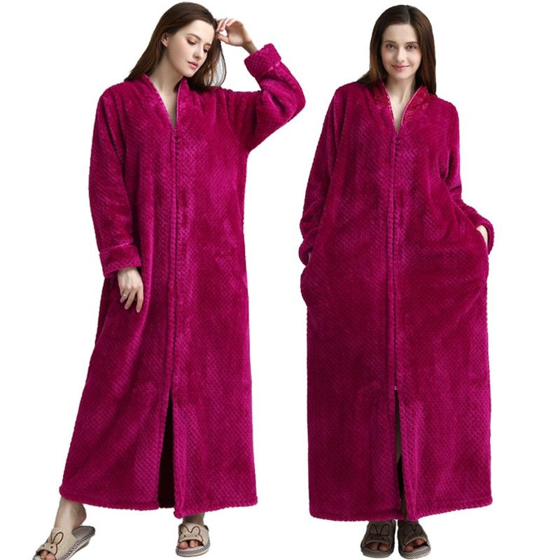 Oksun Womens Plus Size Fleece Dressing Gown Soft Bathrobe Full