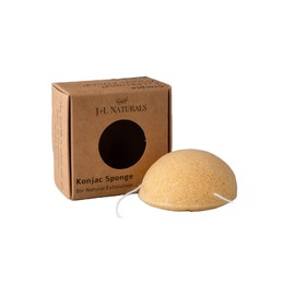 J&L Naturals Konjac Sponge | Exfoliating Face & Body Sponge for All Skin Types | Gentle Scrub | Cruelty Free, Vegan, Natural, Sustainable (Turmeric (For Mature/Aging Skin), 2-Pack Duo)
