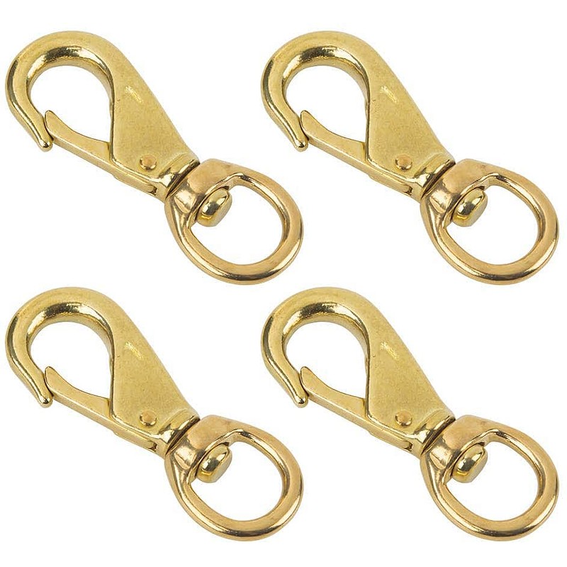 Faneta 3-1/4 inch Solid Brass Swivel Snap Hooks Clips with