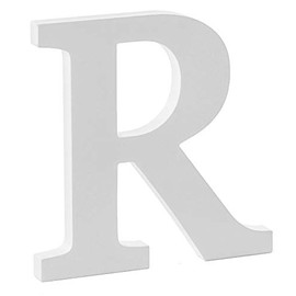 Libetui Wooden Letter A-Z, Wooden Letter for Home, Living Room Children's Room Decoration, for Birthday, Party, Wedding, Café White Colour, Size 20 cm