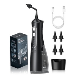 Electric Ear Wax Removal Kit - IPX7 Waterproof Ear Cleaner with 4 Modes, 300mL Tank & 4 Reusable Nozzles for Gentle Ear Cleaning, Home Use, Black