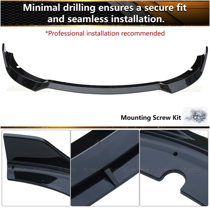 Autrix Front Lip Compatible with 2015-2024 Dodge Charger Non-Widebody