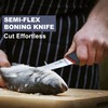 DELFINA 6 Inch Boning Knife for Meat Cutting, Semi-flexible Curved