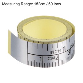 uxcell 2pcs Self-Adhesive Measuring Tape with Fractions 60 Inches 152cm Workbench Ruler, Peel and Stick Measure Tape for Woodworking, Saw, Drafting Table