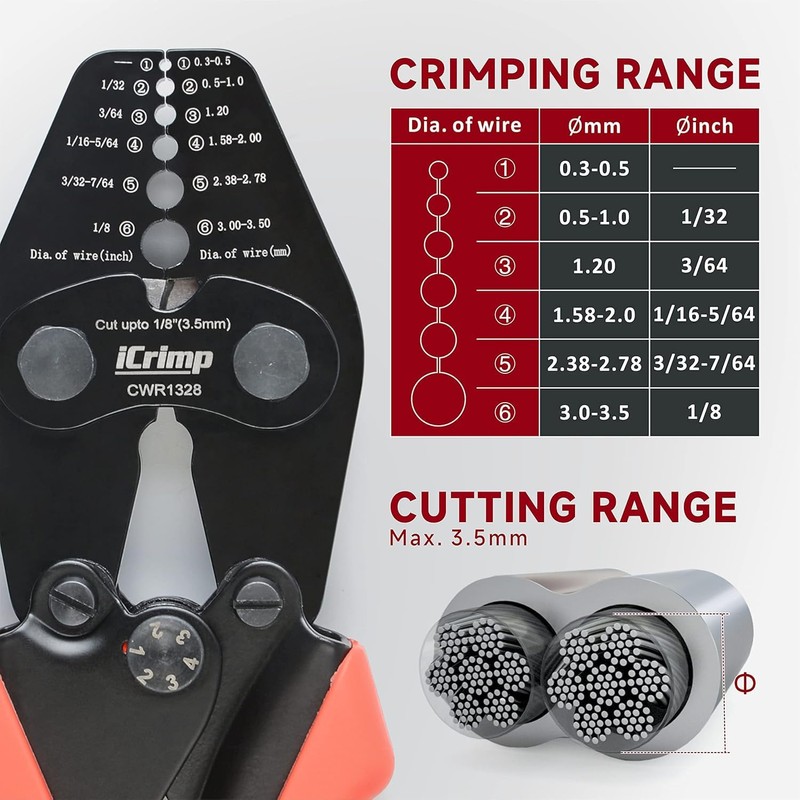 iCrimp Wire Rope Crimping Tool with Built-in Cutter Kit, with