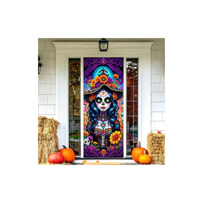 Dia de los Muertos Cubierta de puerta decoración de fondo