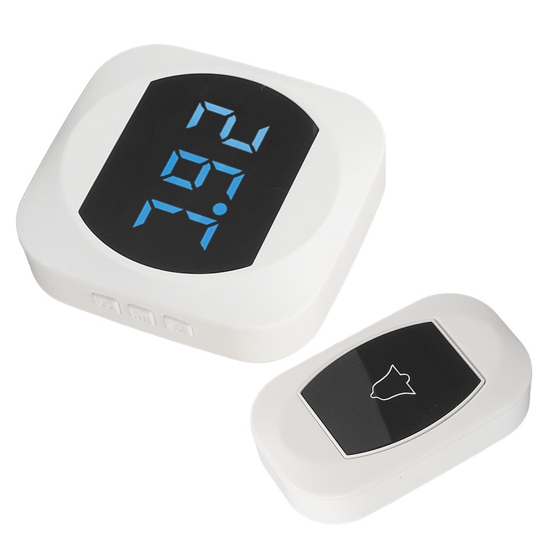 Wireless Doorbell Temperature Digital Display 4 Level Volume Adjustment Waterproof