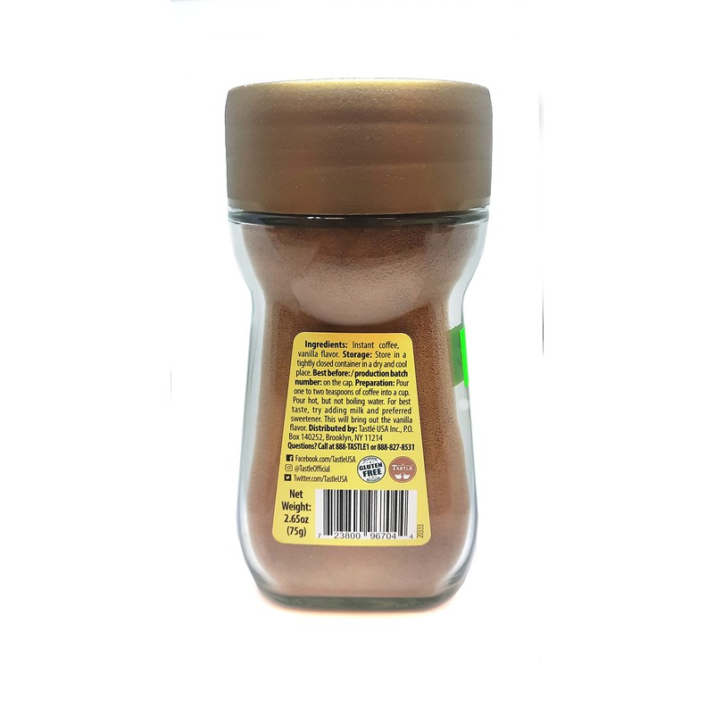 Café Tastlé Natural Flavored Instant Coffee, Vanilla Flavor, 2.65 Ounce