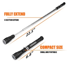 SULKADA LED Magnetic Telescoping Pick up Tool with LED Light, Fathers Day Gift Ideas Flexible Neck,Men's Gifts Stocking Stuffer for Men/Dad/Women