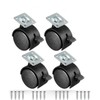 Multibao 4xPcs 1.5 Inch Castor Wheel Swivel Caster Plate Mounted for Furniture Trolley