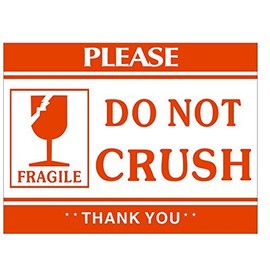 BESTeck 500 2" x 3" Fragile DO NOT CRUSH Handle With Care Stickers Glossy Surface Self Adhesive Labels 500 Per Roll