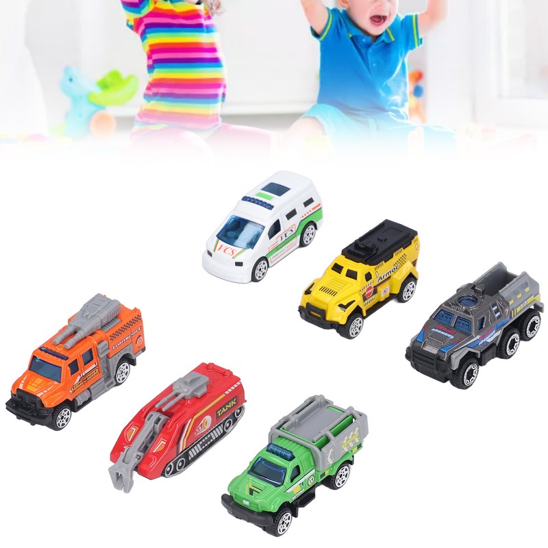 6pcs 1:64 Alloy Diecast Vehicle Model Simulated Exquisite Car Model