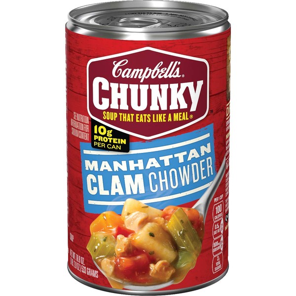 Campbell's Chunky Soup, Manhattan Clam Chowder, 18.8 Ounce Can (Pack of 12)