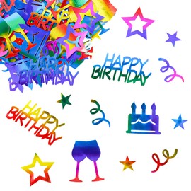 KOBOKO Pack of 100 Happy Birthday Confetti Birthday Table Decoration Birthday Confetti Birthday Decoration Woman Man Birthday Decoration Table Glitter Confetti for Birthday Parties