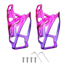sourcing map 2pcs Bike Water Bottle Holder 5.2" PC Universal Bicycle Bottle Cages Ultralight Cycling Hydration Brackets with Screws for MTB Mountain Road Gravel, Blue Purple