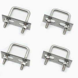 QYIMLI Stainless Steel Square U Bolt Clamp, Square Tube Clamps with Nut and Plate for Boat Trailer (M6*30 * 50)