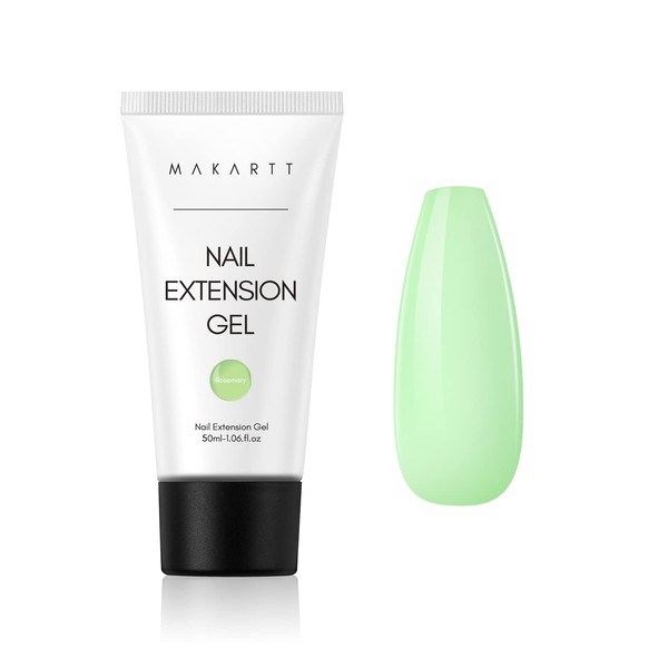 Makartt Nail Extension Gel Rosemary Green Poly Nail Gel 50ml Easy Extension Gel for Nails Spring Manicure Builder Nail Gel St Patrick's Day Festival Gel Nail Extensions