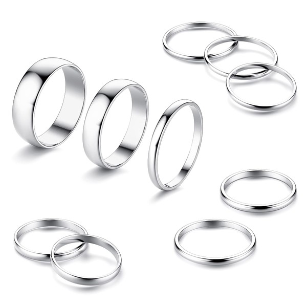 MILACOLATO 8-10 Pcs Knuckle Rings Set Stainless Steel Ring Simple