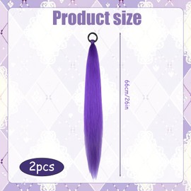 AWAVM 26 Inch Long Purple Braiding Hair Extensions – Pre-Stretched Synthetic Braiding Hairs for Halloween Costumes, Cosplay, Stage Parties & More (Dark Purple, Pack of 2)
