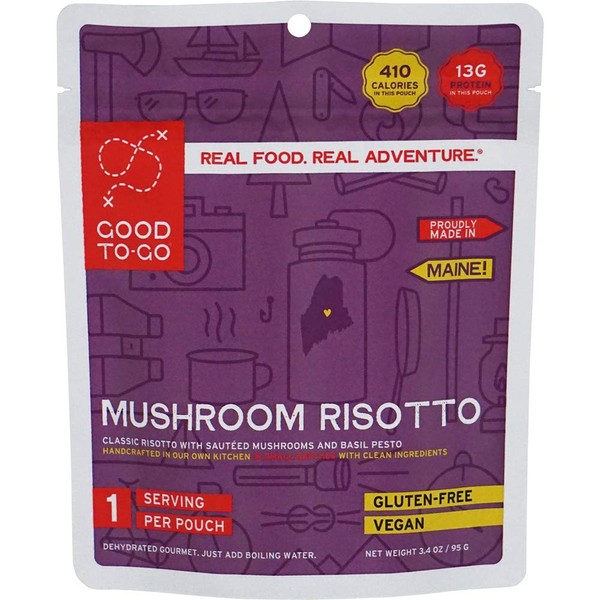 GOOD TO-GO Mushroom Risotto | Camping Food, Backpacking Food (Single Serving) | Just Add Water Meals, Backpacking Meals | Dehydrated Meals Taste Better Than Freeze Dried Meals